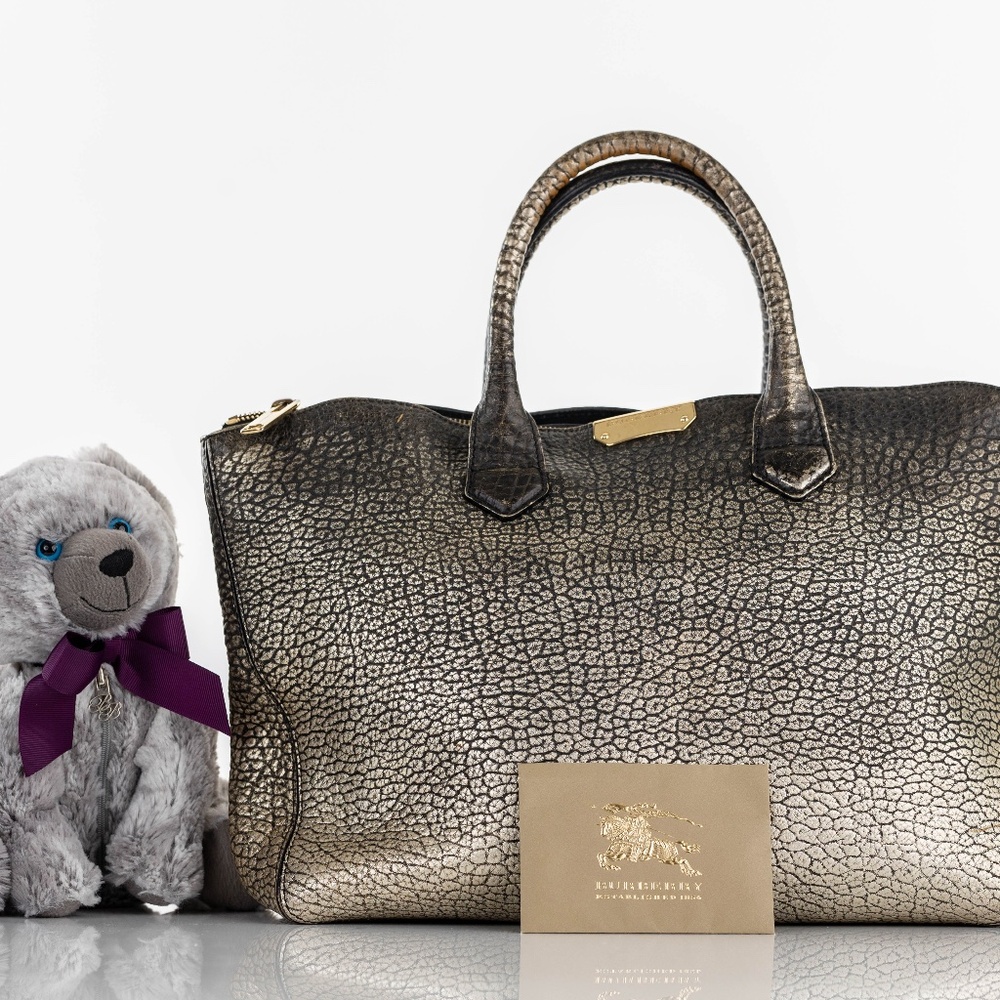 BURBERRY Medium Dewsbury Metallic Tote